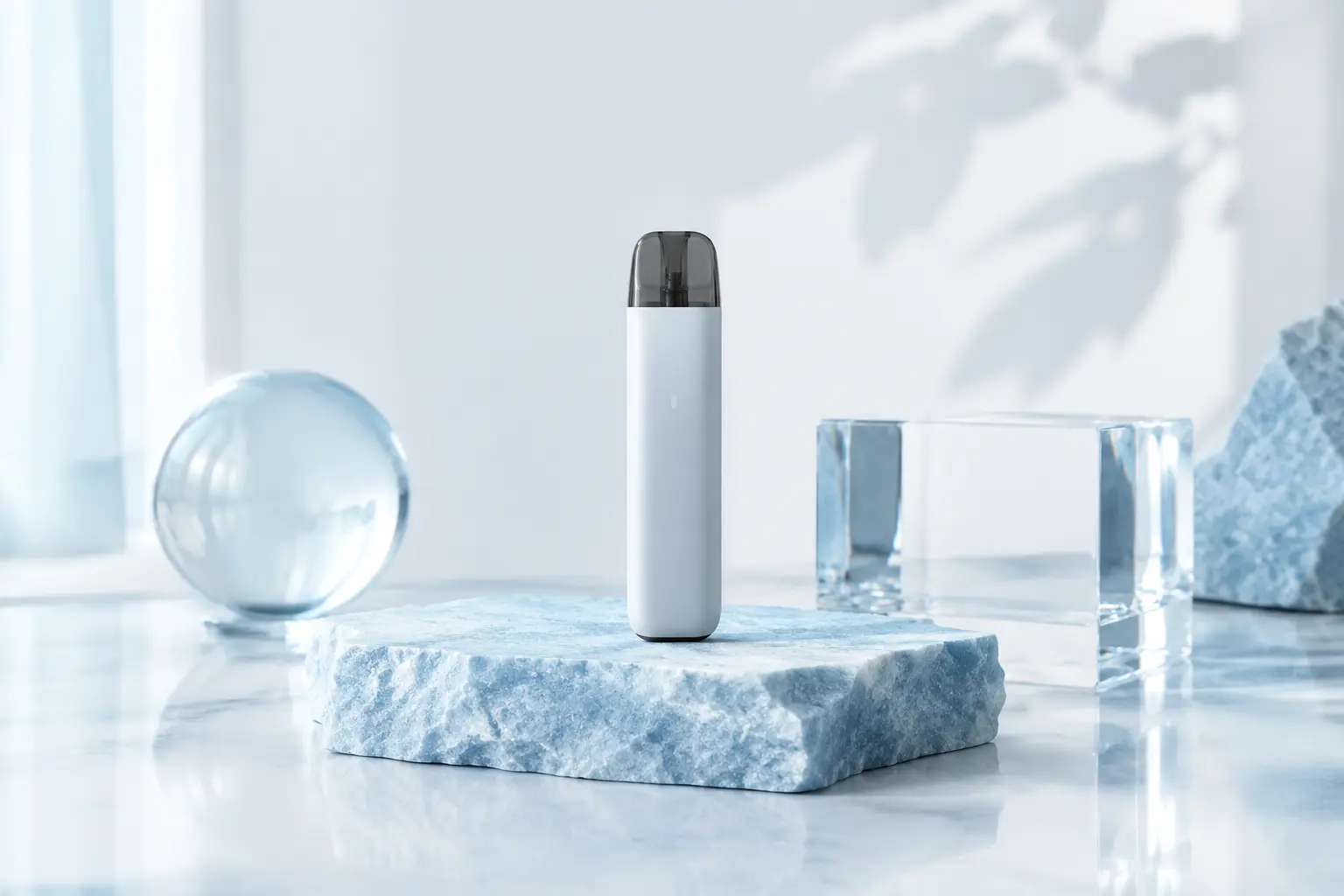 A precision pod device arranged on a white studio desk